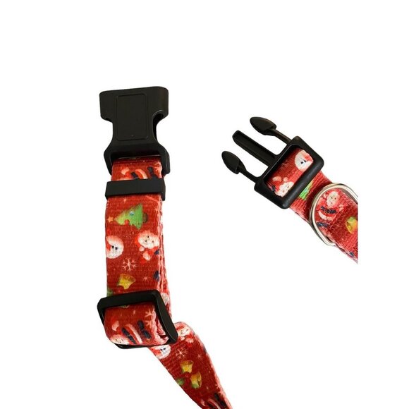 Dog Collar Large Red Santa Claus Christmas Bow Flower Adjustable - Picture 7 of 9
